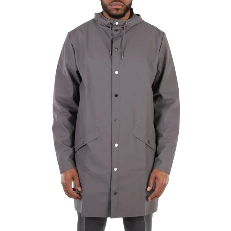 Rains Grey Lightweight Waterproof Long Jacket