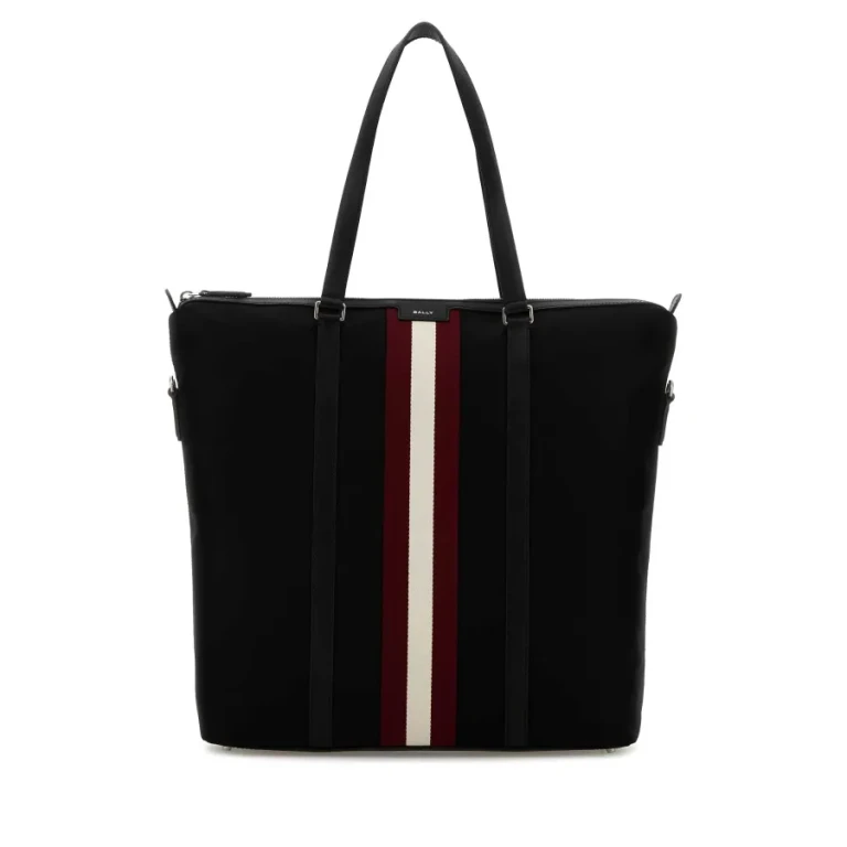 Bally Black Canvas Shopping Bag