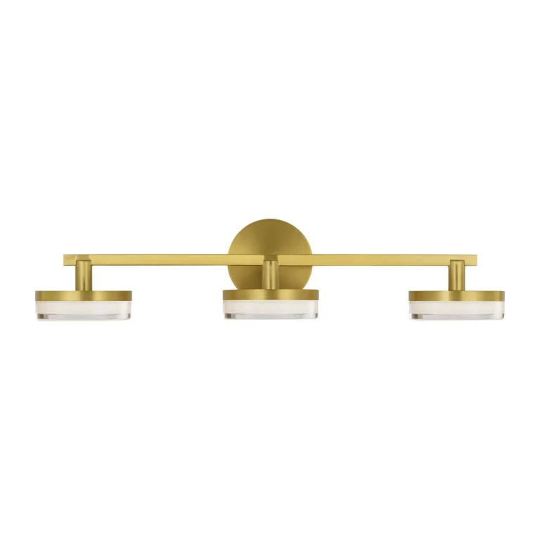 Burnished Brass LED Bathroom Vanity Light from the Khan Collection