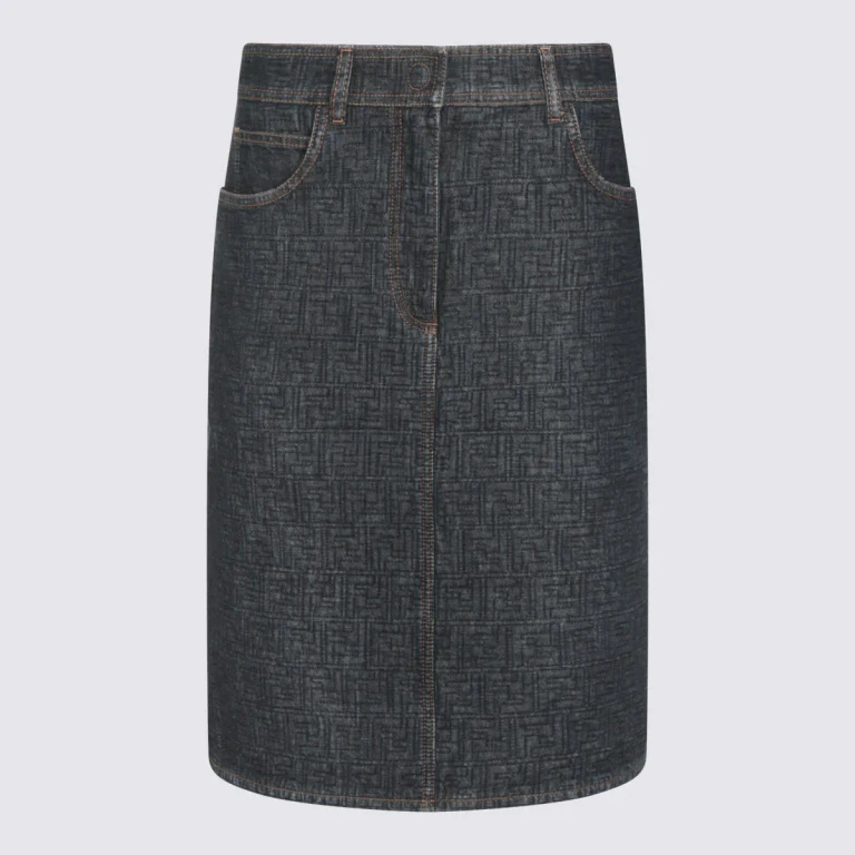 Fendi Ff Motif Denim Skirt