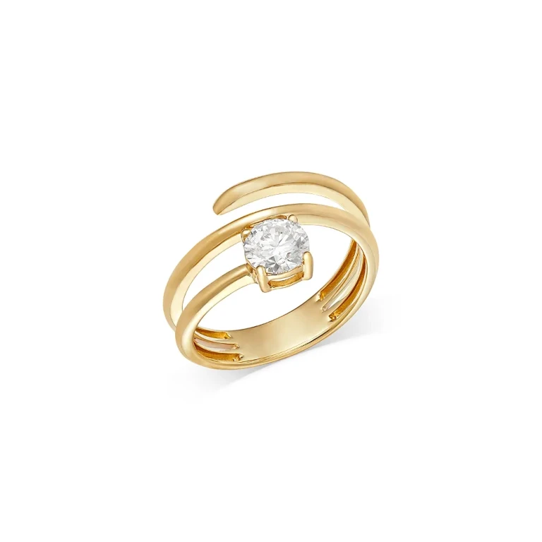 Luxe Collection Certified Lab Grown Diamond Spiral Ring in 14K Yellow Gold, 0.75 tcw