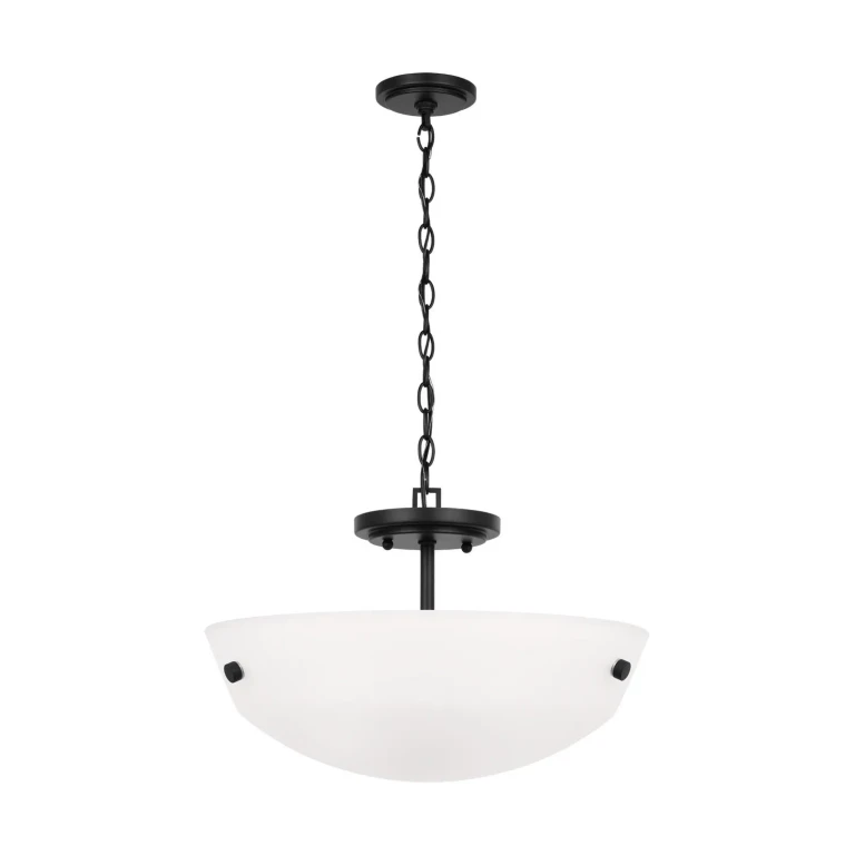 Midnight Black Semi-Flush Convertible Pendant from the Kerrville Collection