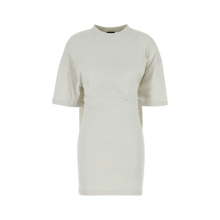 Light Grey Cotton T-Shirt Dress Dirty White Exterior: Abiti - Women