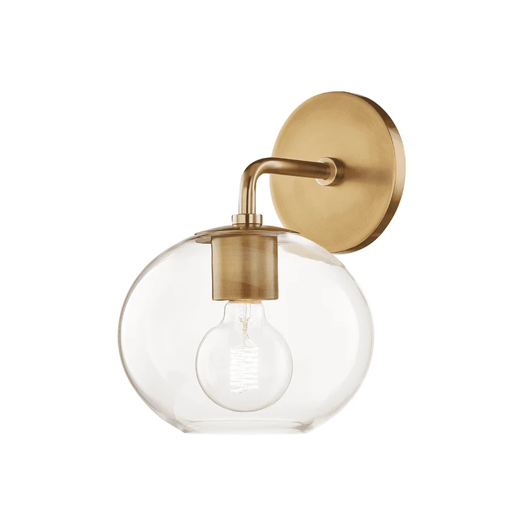 Aged Brass One Light Wall Sconce from the Margot Collection