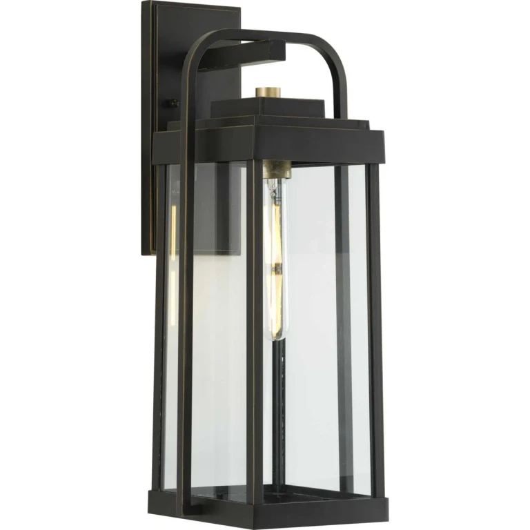 Antique Bronze One Light Wall Lantern from the Walcott Collection