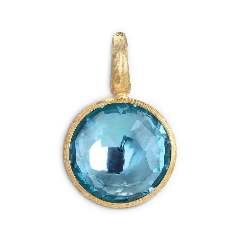 Marco Bicego 18K Yellow Gold Jaipur Blue Topaz Round Pendant