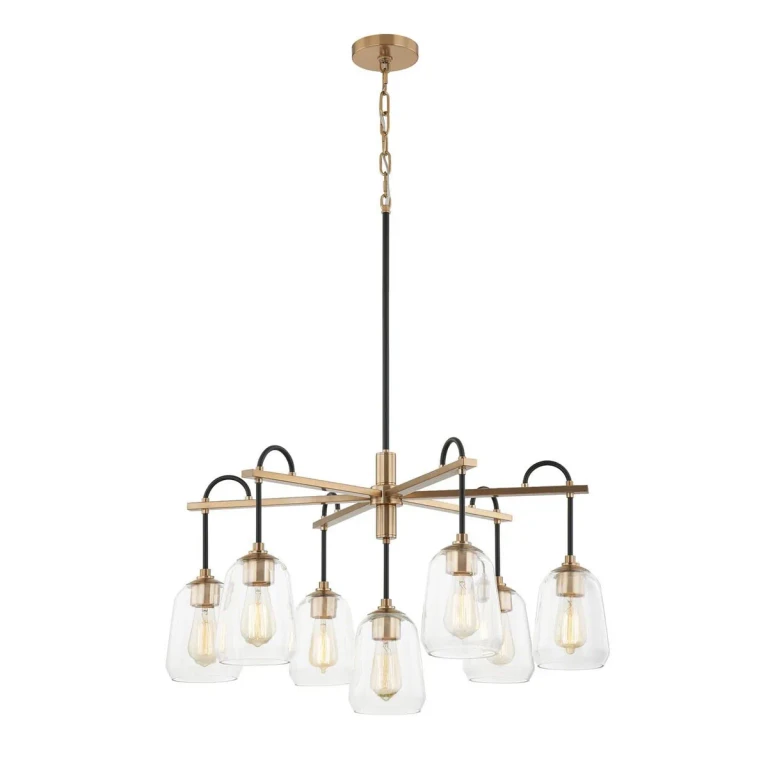Matte Black Brass Chandelier from the Fusion Collection