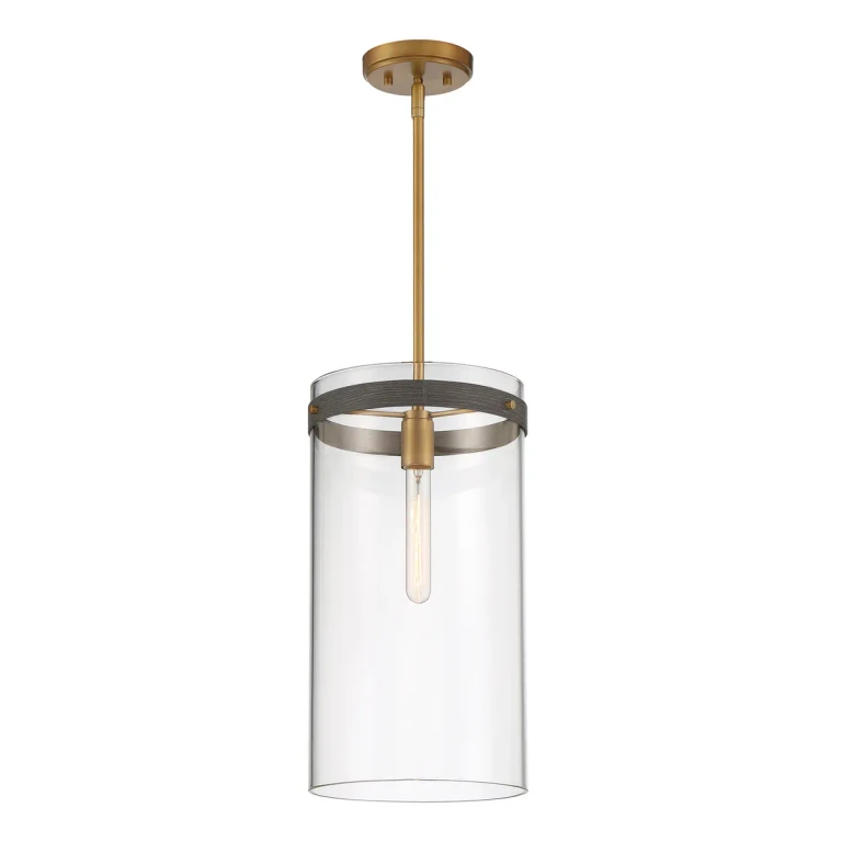 Old Satin Brass One Light Pendant from the Reflecta Collection