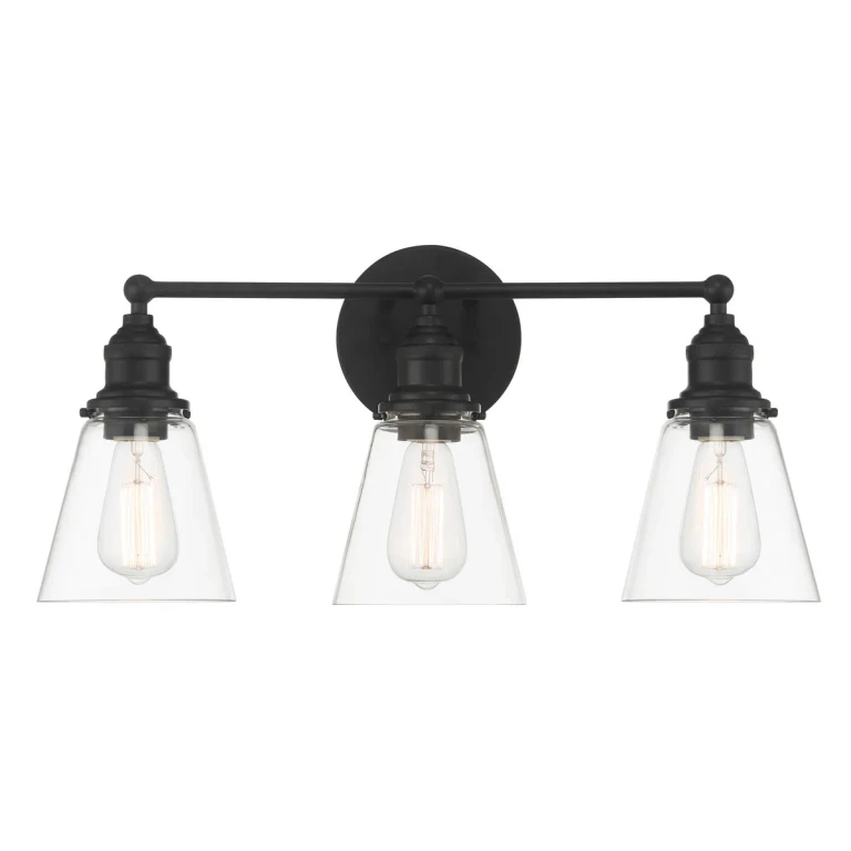 Coal Black Three Light Bath Vanity from the Barwell Collection