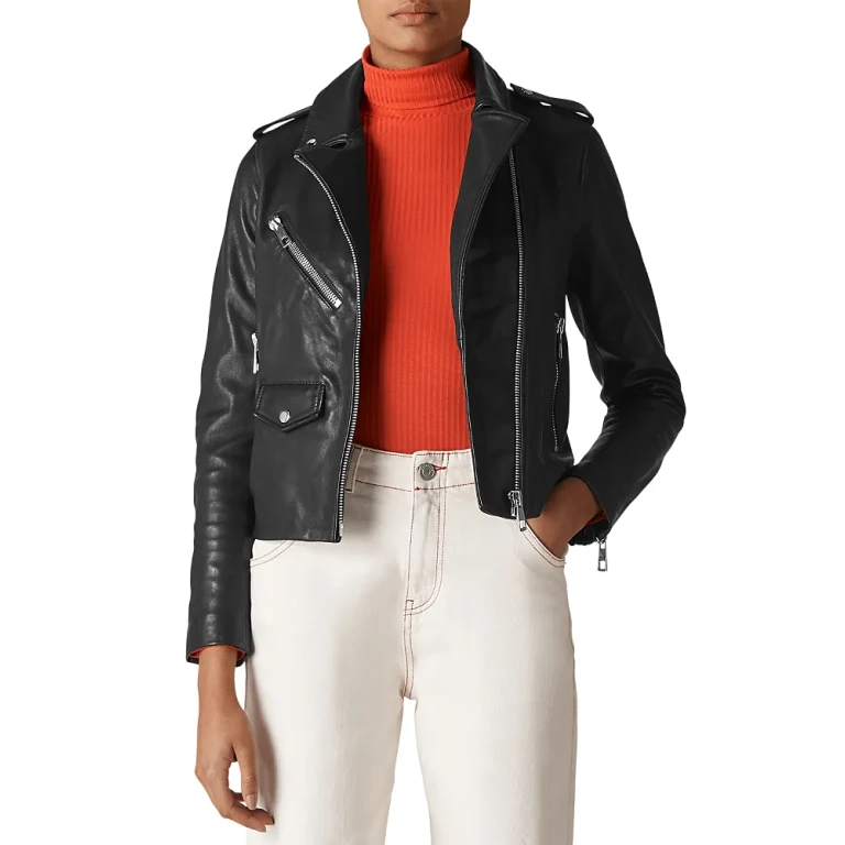 Whistles Agnes Leather Moto Jacket