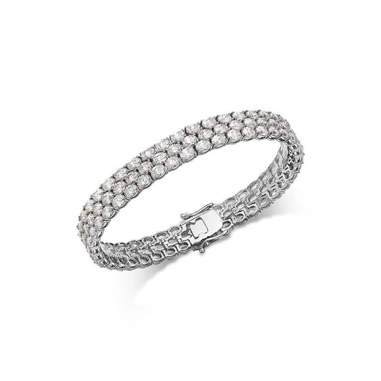 Certified Lab Grown Diamond Multirow Bracelet in 14K White Gold, 18.45 tcw