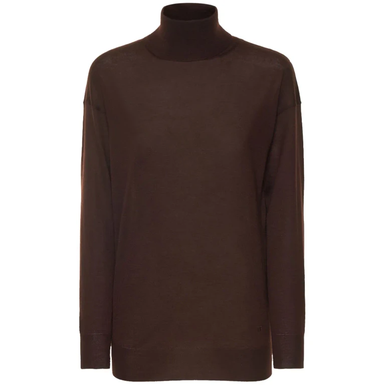 Tom Ford Dark Brown Sweater With High Collar Versatile