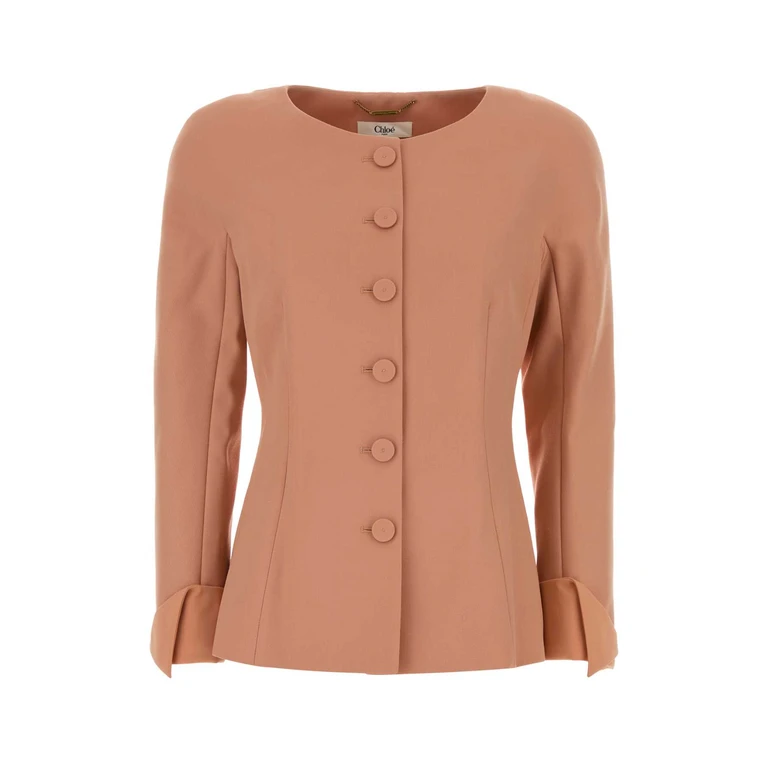 Chloé Antiqued Pink Wool Blazer Blushypink Giacche E Gilet - Women