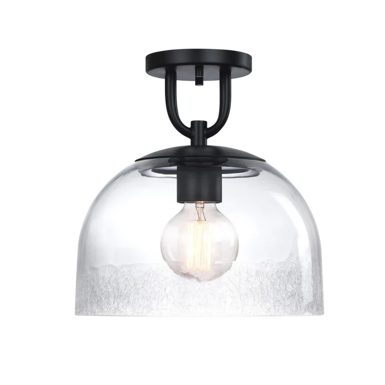 Matte Black Semi Flush Mount from the Astra Collection