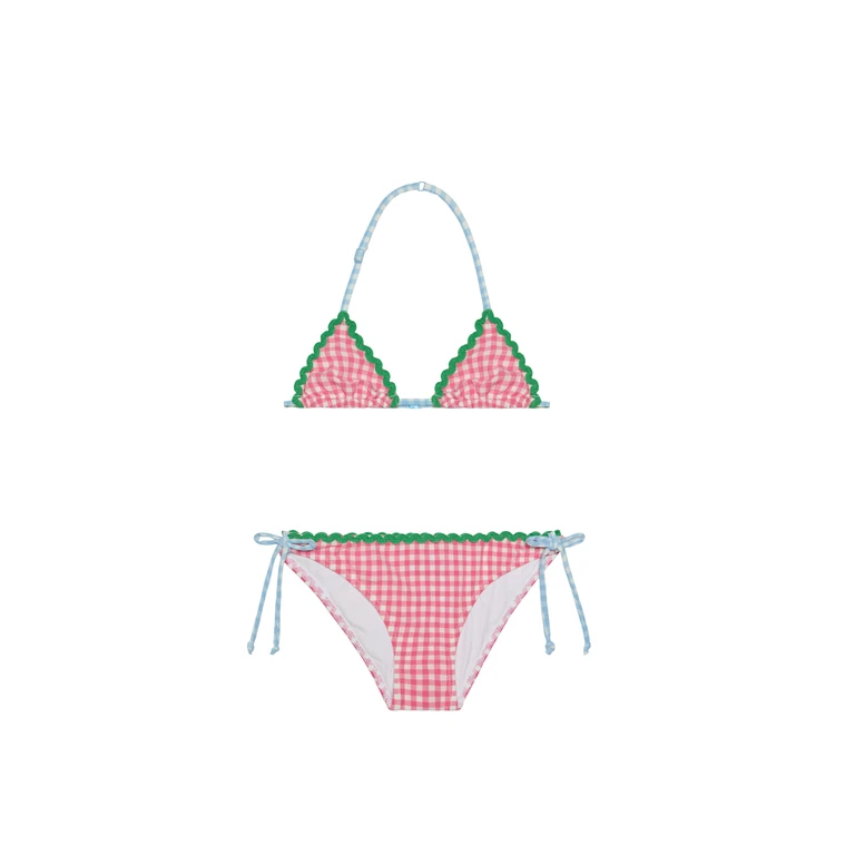 Mc2 Saint Barth Girl Bikini With Wave Trim Pink