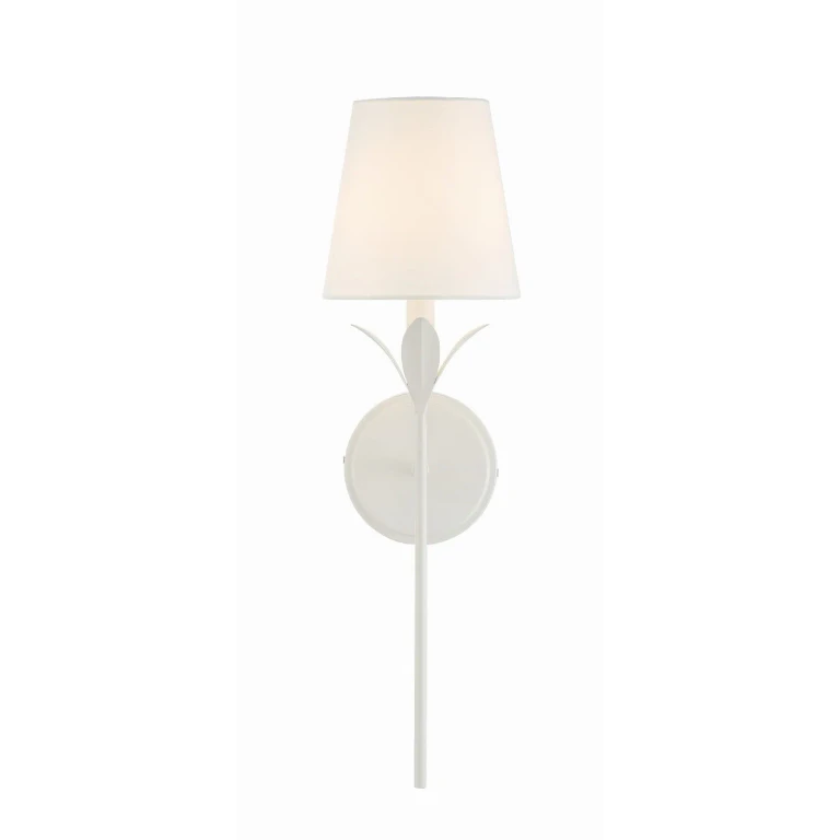 Matte White One Light Wall Sconce from the Broche Collection