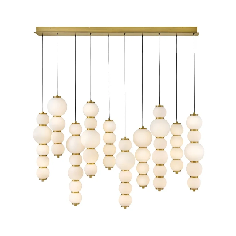 Lacquered Brass LED Linear Pendant from the Trigo Collection