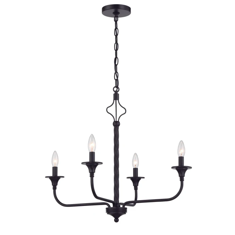 Jolenne 4-Light Chandelier in Flat Black