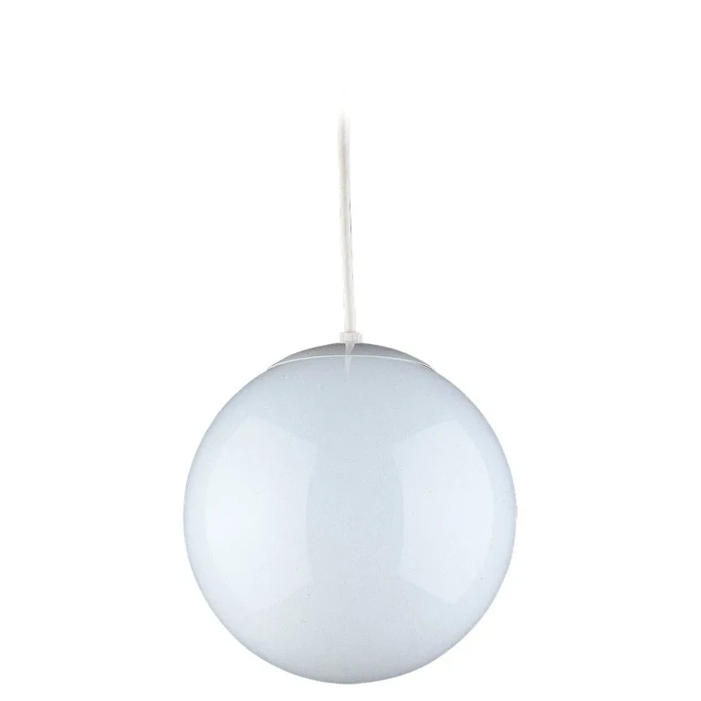 White One Light Pendant from the Leo - Hanging Globe Collection