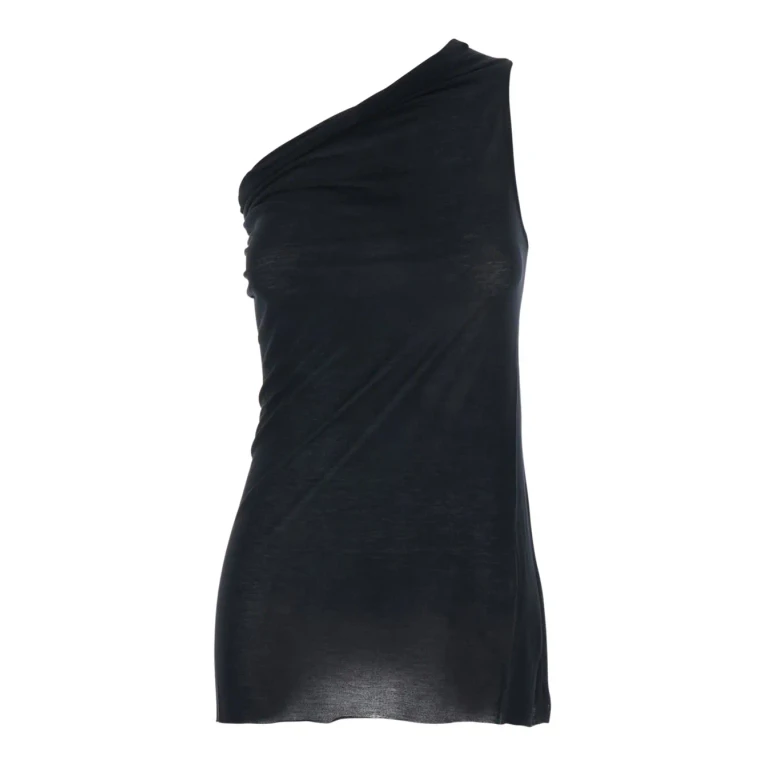 Rick Owens Top athena With Asymmetrical Design In Viscose And Silk Blend Black Women