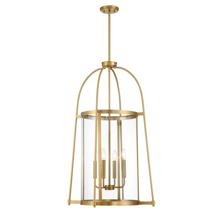 Rosedale 4-Light Pendant in Warm Brass