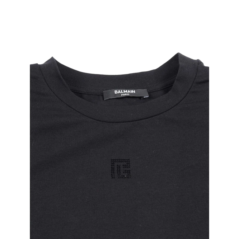 Balmain T-Shirt-Top Black Cotton Elastane Short Sleeves T-shirt