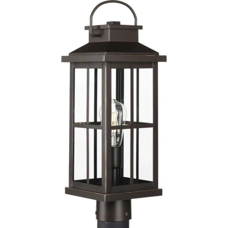 Antique Bronze One Light Post Lantern from the Williamston Collection