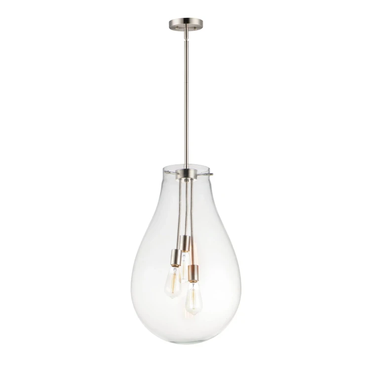 Maxim Gourd 3-Light Pendant Light in Satin Nickel - 10164CLSN