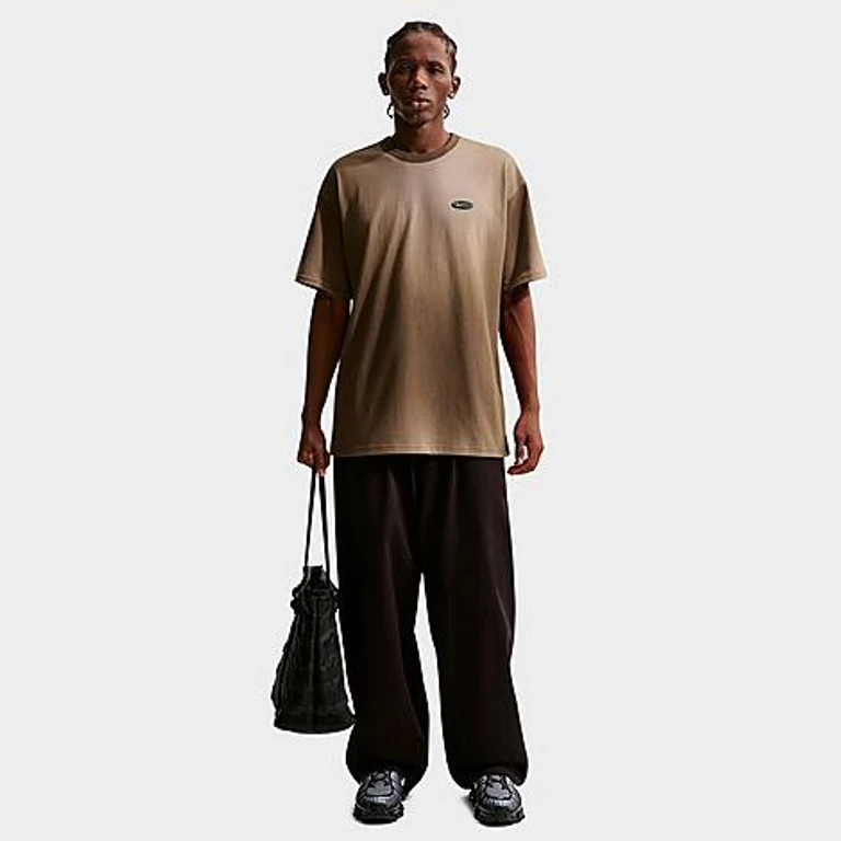Nike Men's Sportswear Premium Essentials Washed Patch T-Shirt in Dark Hazel Size: XS