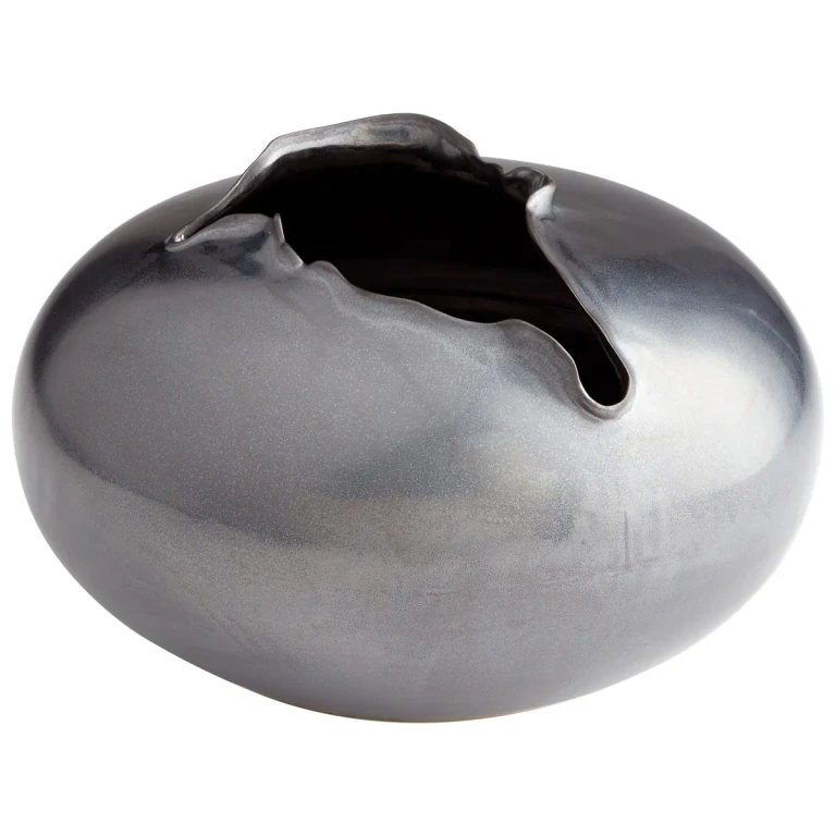 Large Tambora Vase in Black Metal