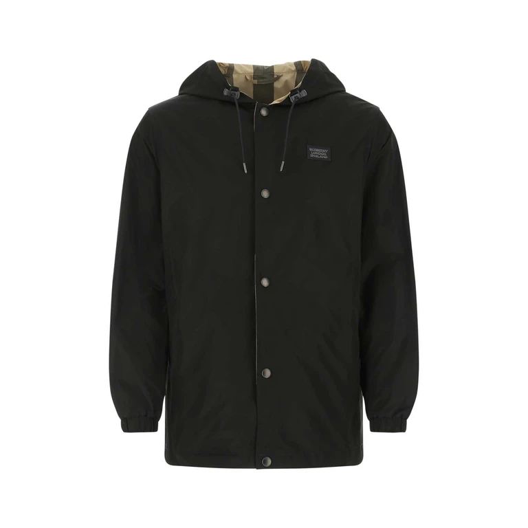Burberry Black Polyester Reversibile K-Way A1189 Trench - Men