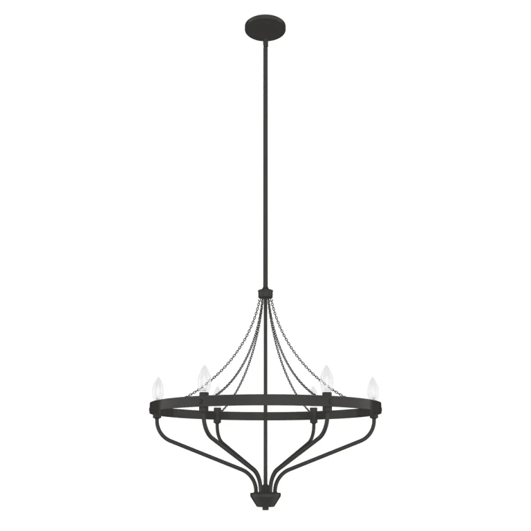 Rustic Iron Six Light Chandelier from the Merlin Collection