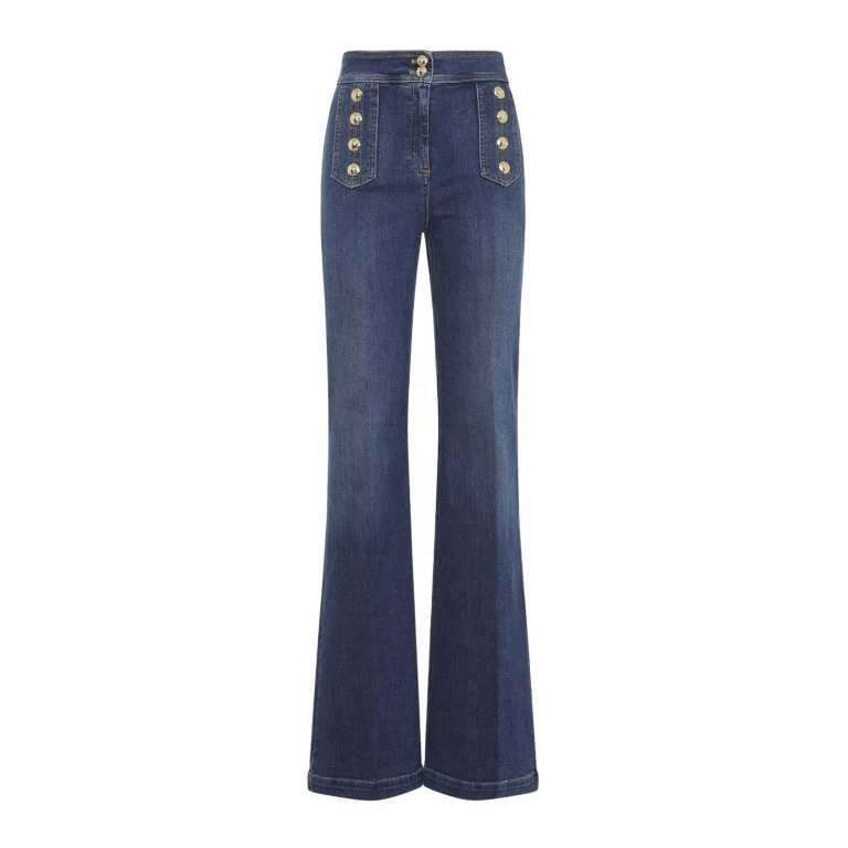 Elisabetta Franchi Jean Évasé - Délavé