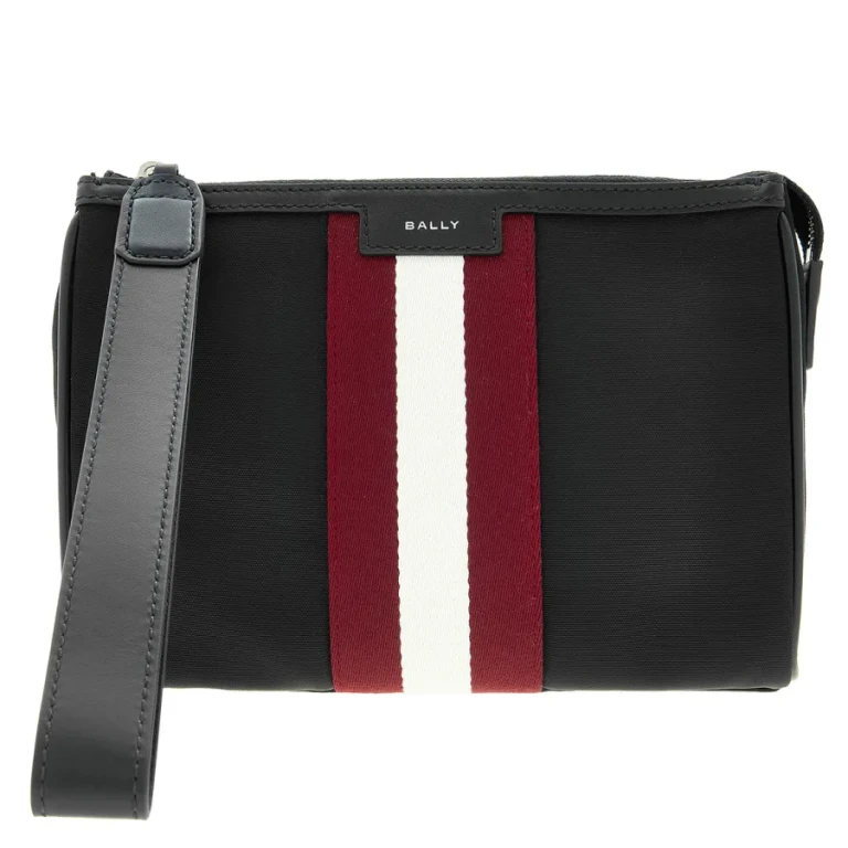 Bally Code Pouch in Black Nylon