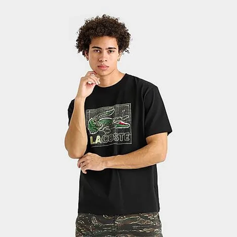 Lacoste Men's Sketch Logo T-Shirt in Black Size: Small