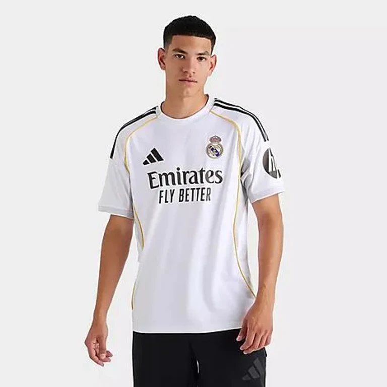 adidas Men's Real Madrid 25-26 Home Soccer Jersey in White Size: Small
