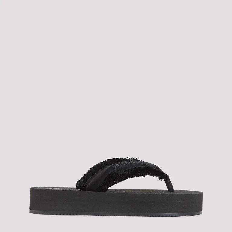 Balenciaga Cushy Thong Sandals Black - Women