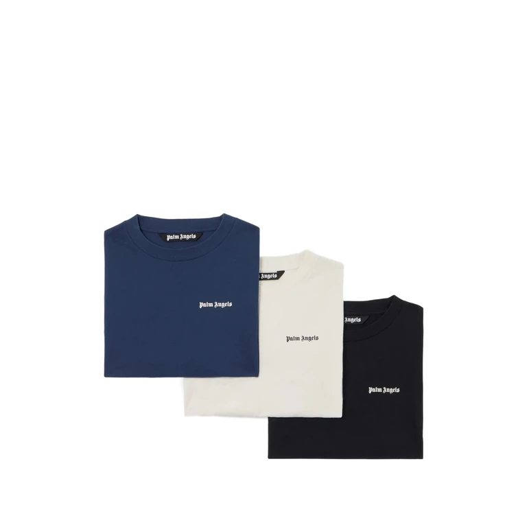 Palm Angels Bwn Classic Logo Tripack Tee Multicolour T-shirt - Men