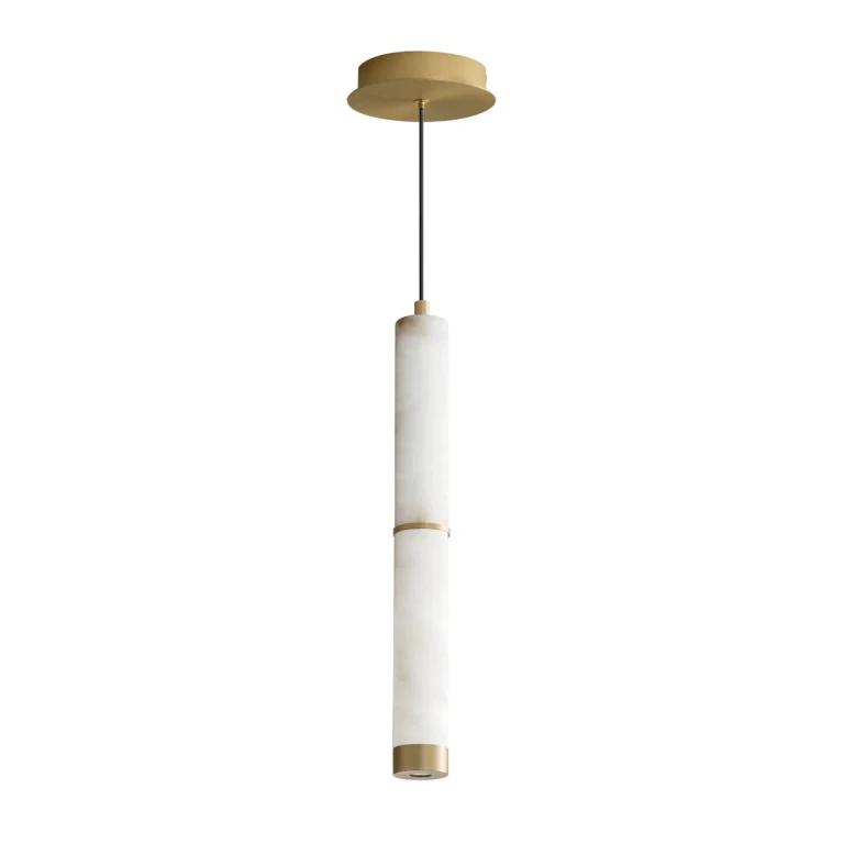 White Alabaster Gold LED Pendant from the Aragon Collection