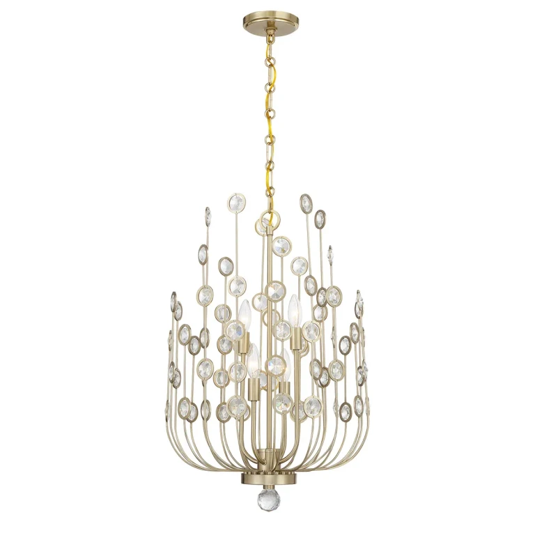 Irina 4-Light Chandelier in Noble Brass