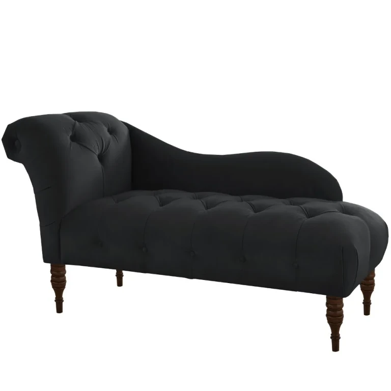 Carmen Velvet Black Single Arm Chaise - Skyline Furniture