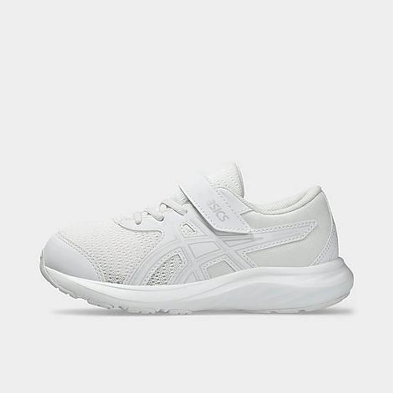 Asics Little Kids Contend 9 Running Shoes in White/Glacier Grey Size: 1.0