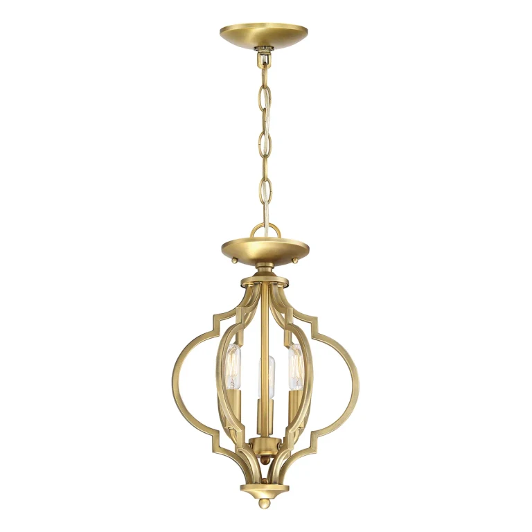 Trade Winds Lighting 3-Light Ceiling Light In Natural Brass - TW80060-NB
