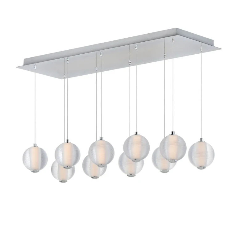 Polished Chrome LED Linear Pendant from the Rhythm Collection