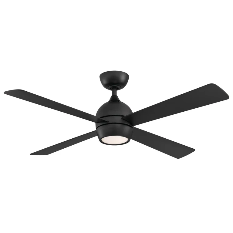 Fanimation Kwad 52" LED Indoor Ceiling Fan in Black with Opal Frosted Glass - FP7652BL