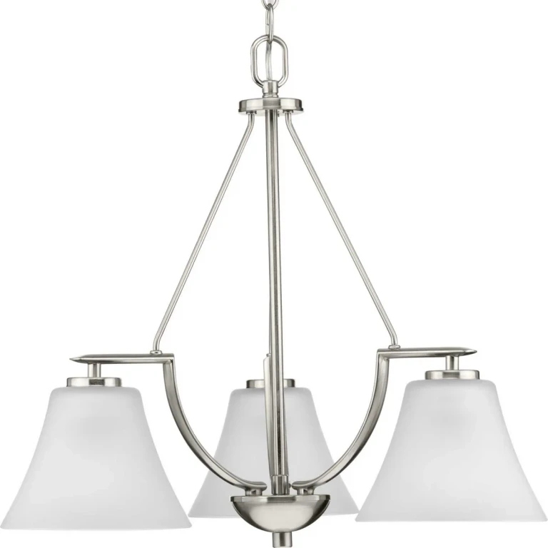 Brushed Nickel Three Light Chandelier from the Bravo Collection