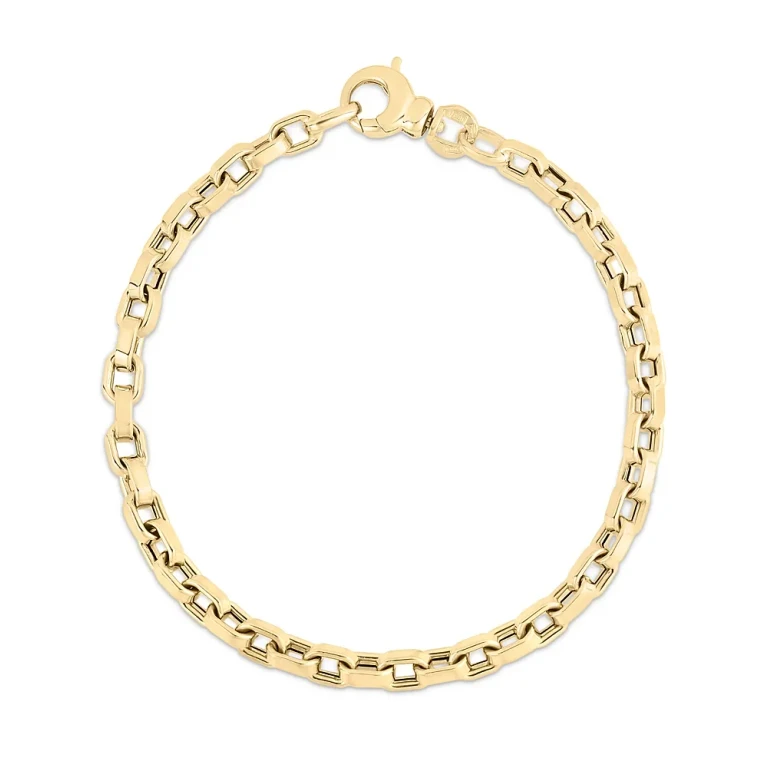 Roberto Coin 18K Yellow Gold Designer Gold Heavy Box Link Chain Bracelet