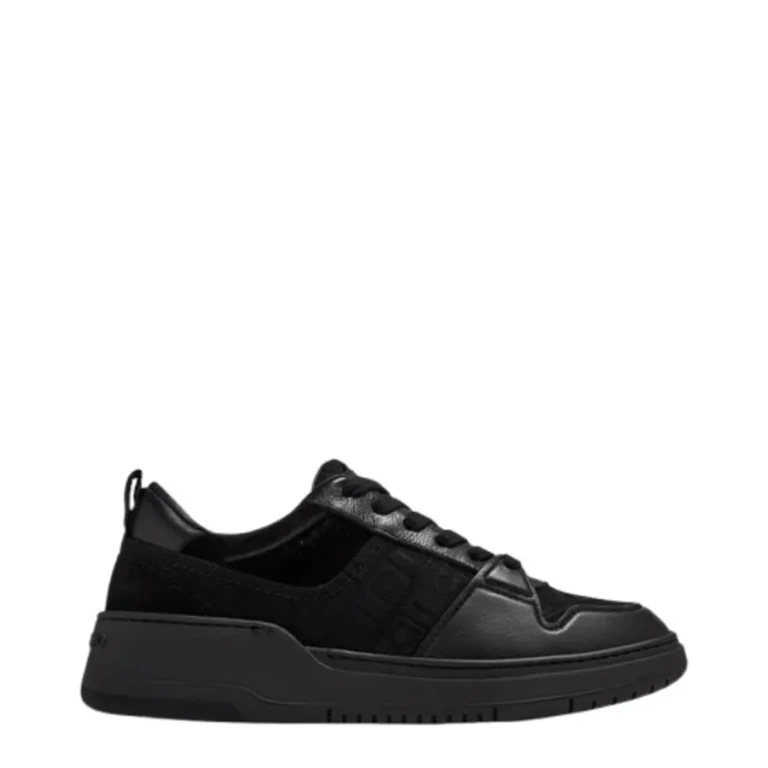 Ferragamo Mens Black Dennis Jacquard Sneakers