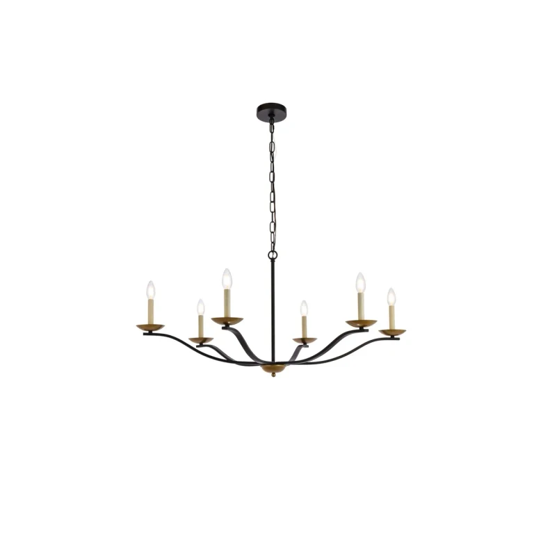 black Six Light Pendant from the Trey Collection