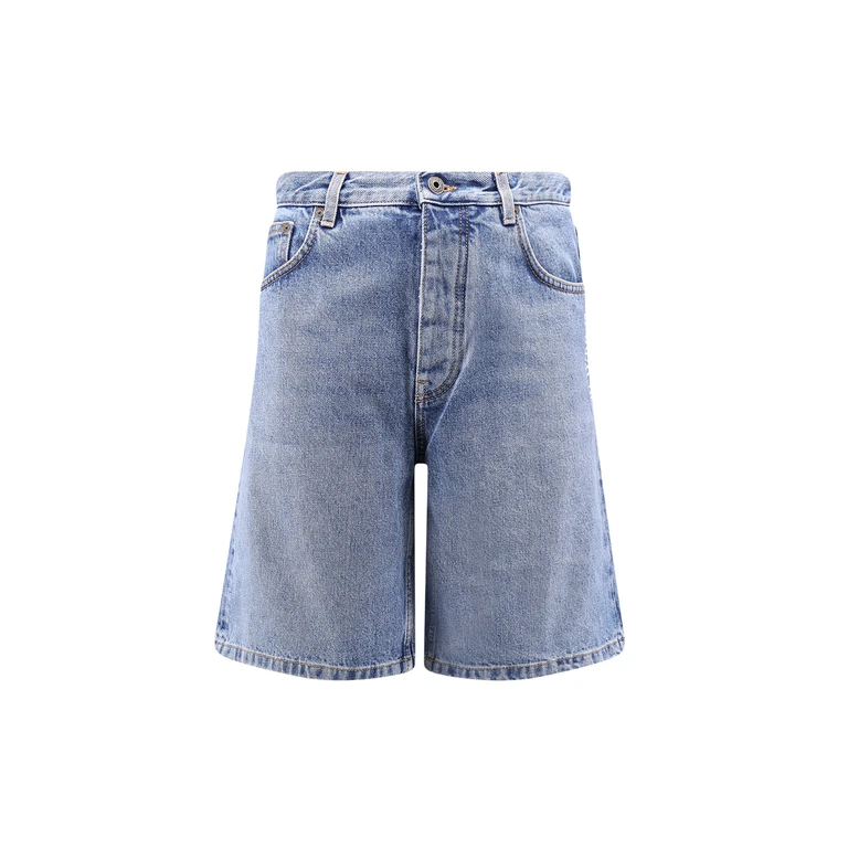 Off-White Off White Shorts Medium Blue Cotone - Men
